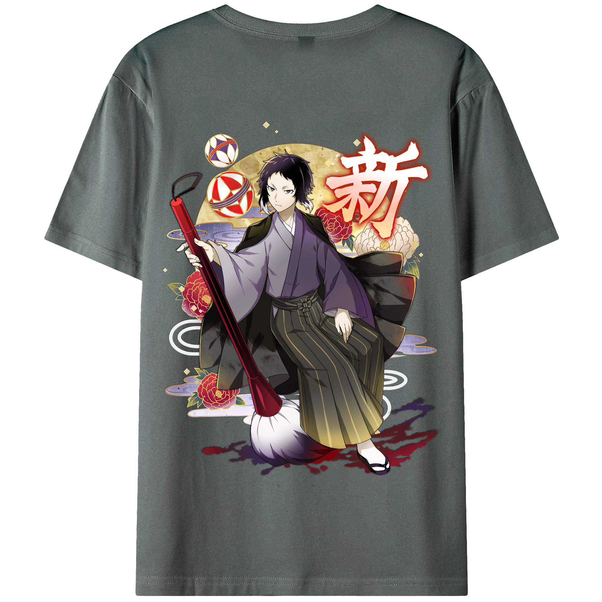 （画像用） 文豪ストレイドッグス Bungo Stray Dogs 綿100％半袖Tシャツ（背面プリント）